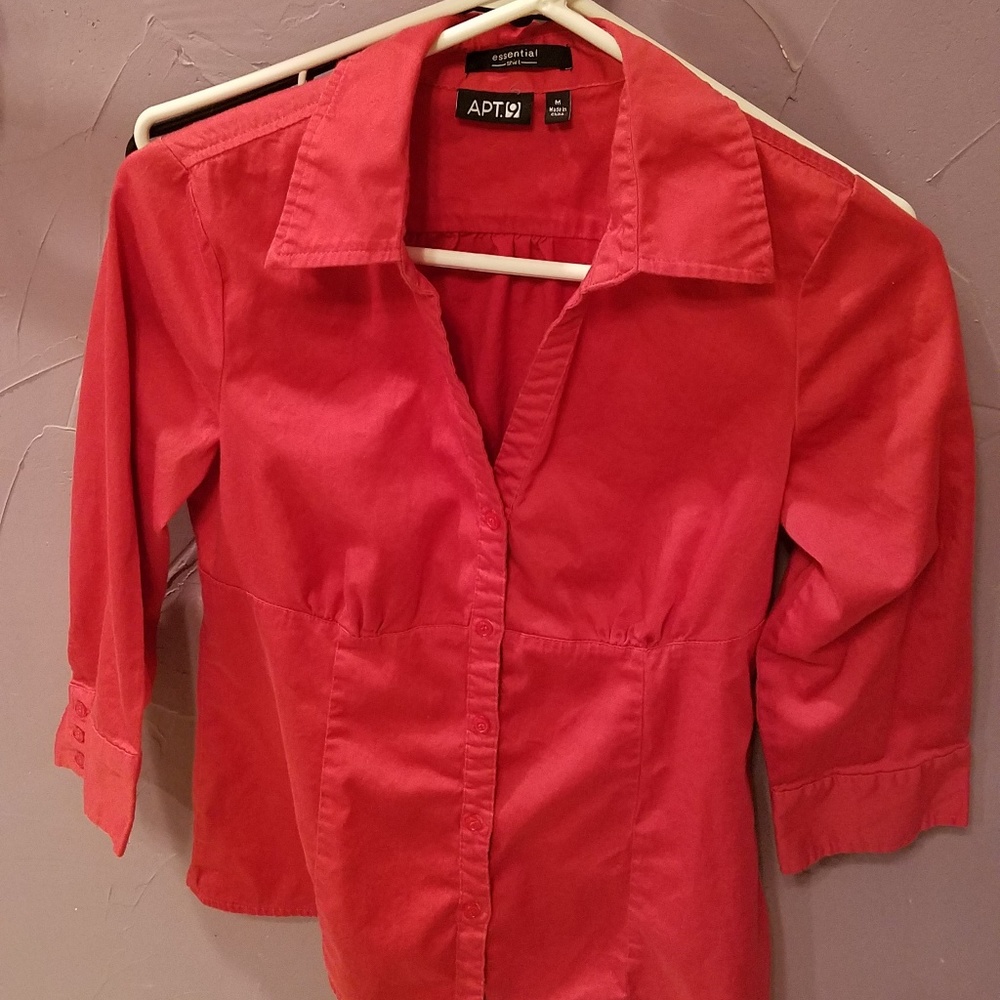 Apt 9 bright red blouse (3/4 sleeves)